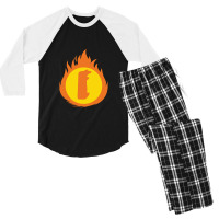 Superhero Letter I Fire Insignia Men's 3/4 Sleeve Pajama Set | Artistshot