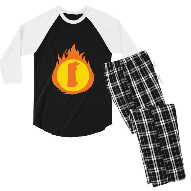 Superhero Letter I Fire Insignia Men's 3/4 Sleeve Pajama Set by OmarFerrerRios | Artistshot