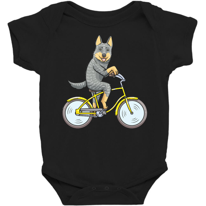 Australian Cattle Dog T  Shirt Australian Cattle Dog Dog With Bike T Baby Bodysuit by marcelle9395 | Artistshot