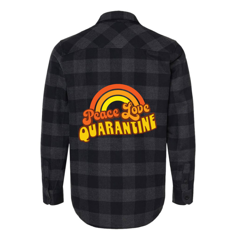 Peace Love Quarantine Retro Rainbow Flannel Shirt | Artistshot