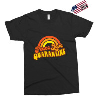 Peace Love Quarantine Retro Rainbow Exclusive T-shirt | Artistshot