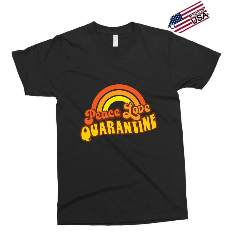 Peace Love Quarantine Retro Rainbow Exclusive T-shirt | Artistshot