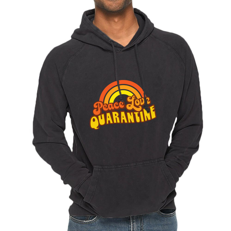 Peace Love Quarantine Retro Rainbow Vintage Hoodie | Artistshot