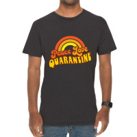 Peace Love Quarantine Retro Rainbow Vintage T-shirt | Artistshot