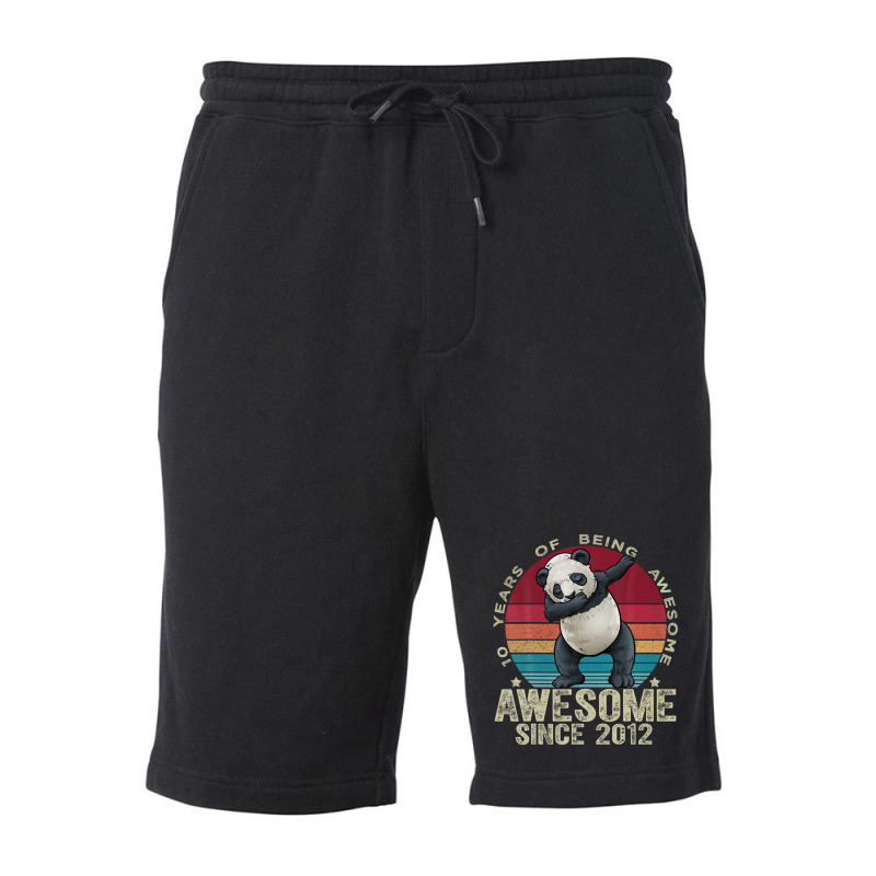 10 Years Old Dabbing Panda 10th Birthday Kids Unicorn Gifts Fleece Short | Artistshot