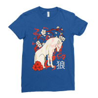 Japanese Wolf Floral Wolves Flower Japan Ladies Fitted T-shirt | Artistshot