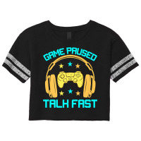 Game Paused Talk Fast Funny Video Game Player Sarcasm Gaming Premium T Scorecard Crop Tee | Artistshot