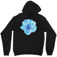 Blue Anemone Flower Painting Red Green Flower Red Green Abstract Water Unisex Hoodie | Artistshot