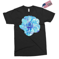 Blue Anemone Flower Painting Red Green Flower Red Green Abstract Water Exclusive T-shirt | Artistshot