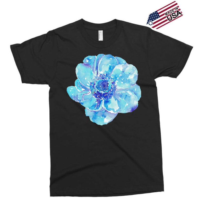 Blue Anemone Flower Painting Red Green Flower Red Green Abstract Water Exclusive T-shirt | Artistshot