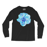 Blue Anemone Flower Painting Red Green Flower Red Green Abstract Water Long Sleeve Shirts | Artistshot