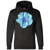 Blue Anemone Flower Painting Red Green Flower Red Green Abstract Water Champion Hoodie | Artistshot