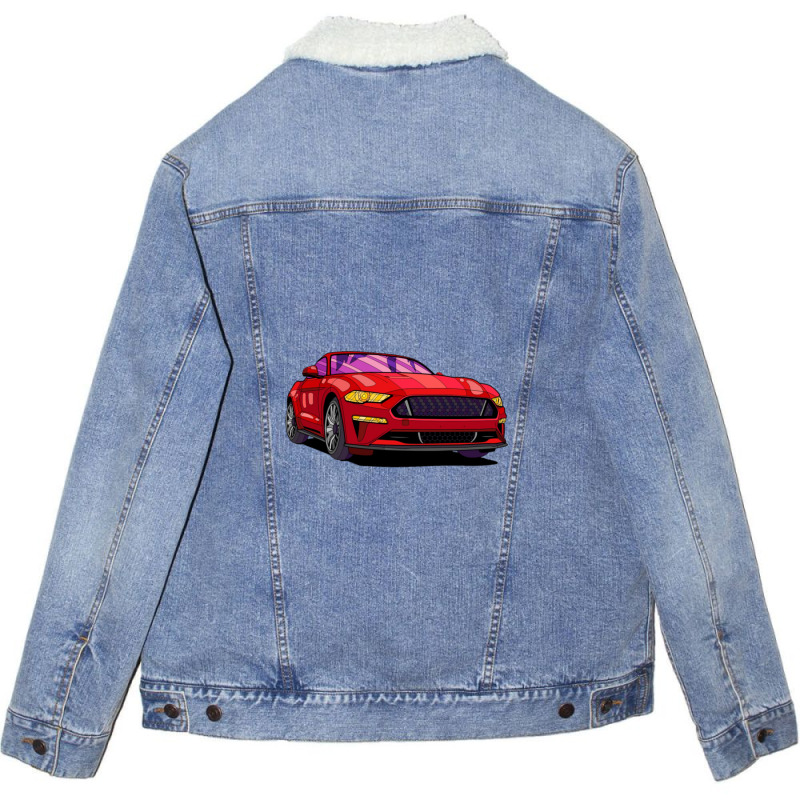 Sports Red Car Unisex Sherpa-lined Denim Jacket | Artistshot