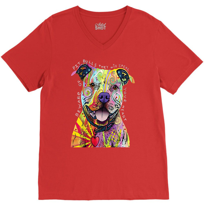 Beware Of Pit Bulls They  Will Steal Your Heart V-neck Tee | Artistshot