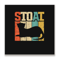 Vintage Stoat Short-tailed Weasel Ermine Metal Print Square | Artistshot