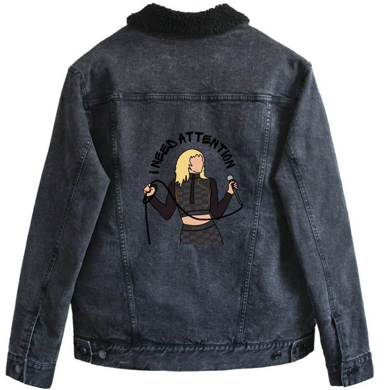 I Need Attention Unisex Sherpa-lined Denim Jacket | Artistshot