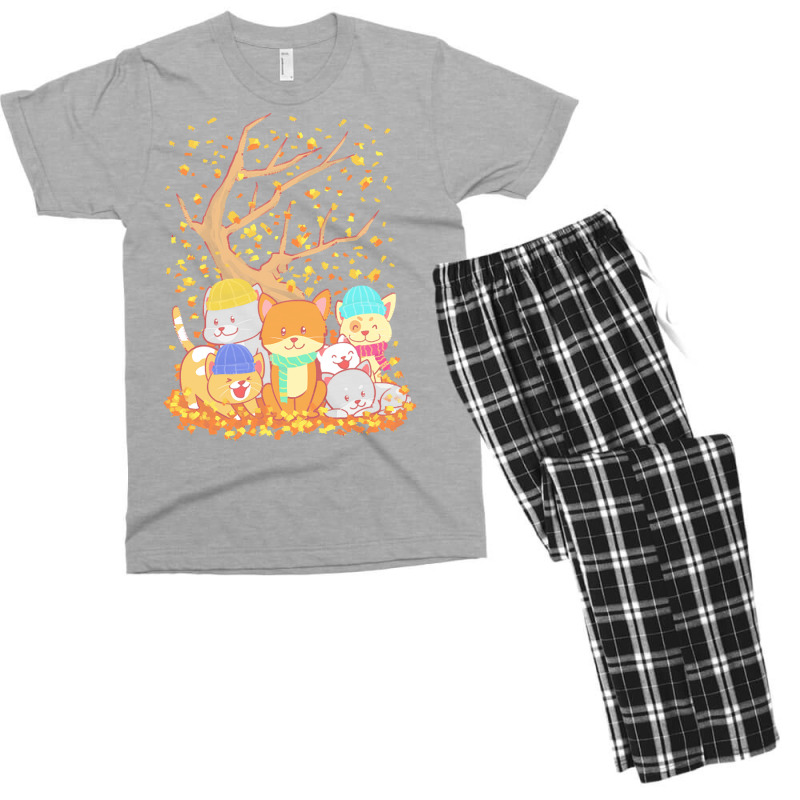 Cats T  Shirt Cats Fall Autumn Leaf Tree Lover Season Fan Enjoy T  Shi Men's T-shirt Pajama Set by oritchie954 | Artistshot