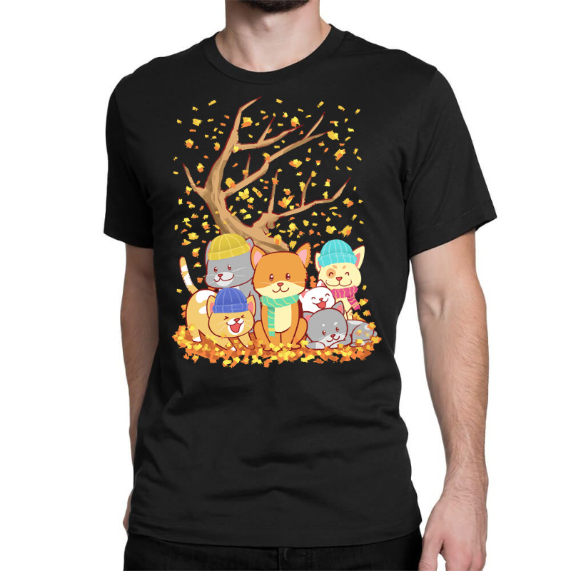 Cats T  Shirt Cats Fall Autumn Leaf Tree Lover Season Fan Enjoy T  Shi Classic T-shirt by oritchie954 | Artistshot