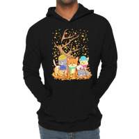 Cats T  Shirt Cats Fall Autumn Leaf Tree Lover Season Fan Enjoy T  Shi Lightweight Hoodie | Artistshot