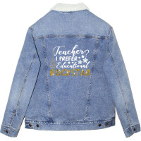 Teacher I Prefer Educational Rockstar Unisex Sherpa-lined Denim Jacket | Artistshot