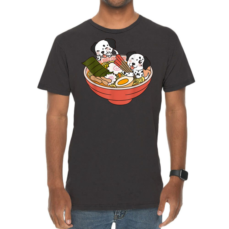 Funny Dalmatian Dog Ramen Vintage T-Shirt by robeijopicar | Artistshot