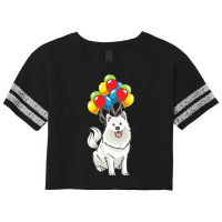 Dog Lover T  Shirt Funny Samoyed Dog With Balloons T  Shirt Scorecard Crop Tee | Artistshot