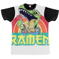 Funny Dinosaur Ramen Cute Anime Trex Japanese Ramen Noodles Graphic T-shirt | Artistshot