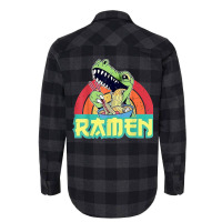 Funny Dinosaur Ramen Cute Anime Trex Japanese Ramen Noodles Flannel Shirt | Artistshot