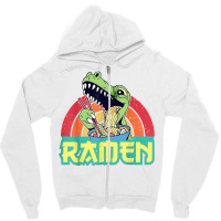 Funny Dinosaur Ramen Cute Anime Trex Japanese Ramen Noodles Zipper Hoodie | Artistshot