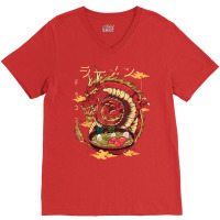 Funny Dragon Ramen, Dragon Japanese, Anime Dragon Ramen V-neck Tee | Artistshot