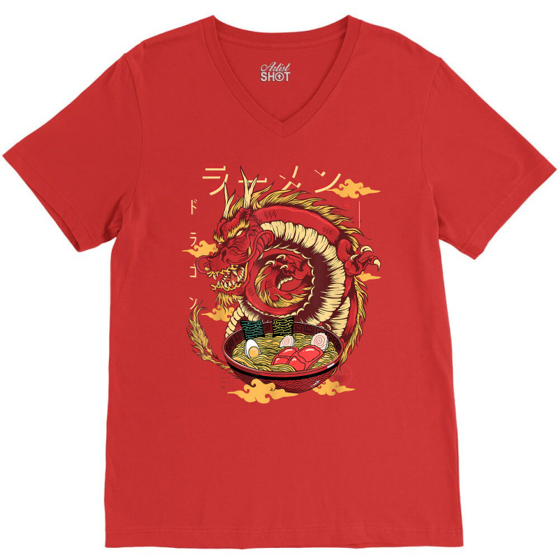 Funny Dragon Ramen, Dragon Japanese, Anime Dragon Ramen V-Neck Tee by robeijopicar | Artistshot