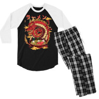 Funny Dragon Ramen, Dragon Japanese, Anime Dragon Ramen Men's 3/4 Sleeve Pajama Set | Artistshot