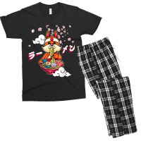 Funny Fox Eating Ramen Cute Japanese Vixen Noodles Men's T-shirt Pajama Set | Artistshot