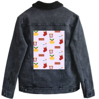 I Just Wanna Watch Christmas Movies Pattern Lazy Graphic Unisex Sherpa-lined Denim Jacket | Artistshot