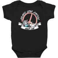 Peace Love Coffee And Cat For Dark Baby Bodysuit | Artistshot