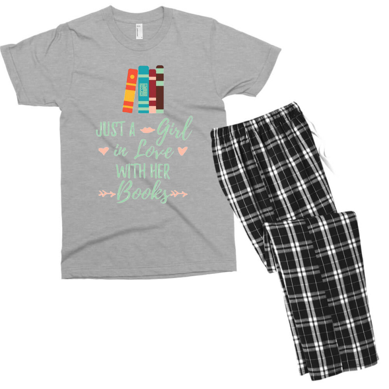 A Girl In Love With Her Books Bookworm Book Lover Men's T-shirt Pajama Set | Artistshot