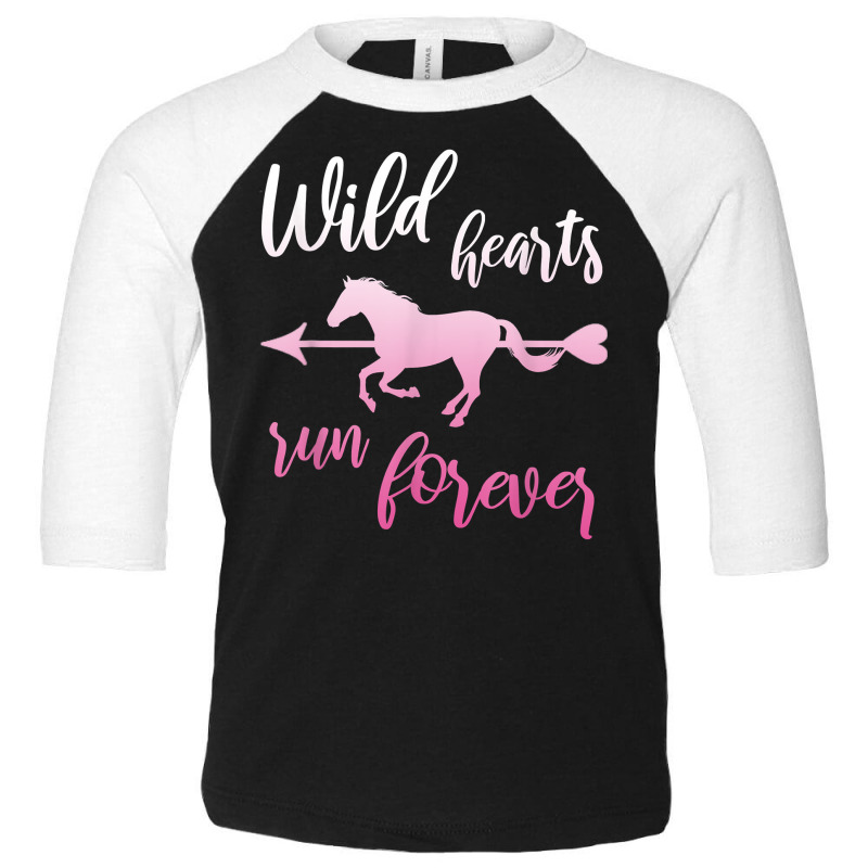 Wild Hearts Run For Ever Horse Girl Riding Horses T Shirt Toddler 3/4 Sleeve Tee by darrene68stu | Artistshot