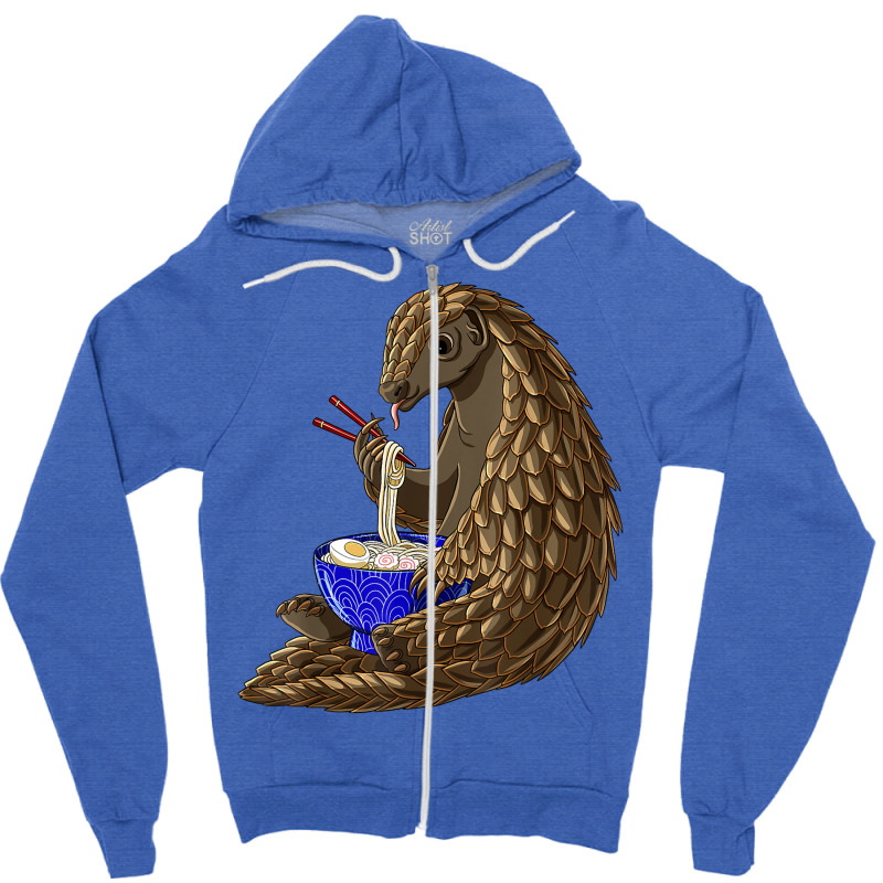 Funny Japanese Kawaii Ramen Noodles Pangolin Zipper Hoodie by robeijopicar | Artistshot