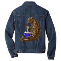 Funny Japanese Kawaii Ramen Noodles Pangolin Men Denim Jacket | Artistshot