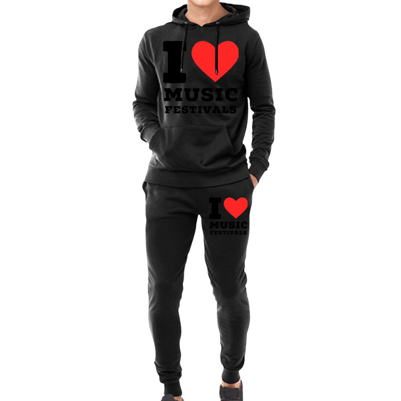 I Love Music Festival Classic Hoodie & Jogger Set | Artistshot