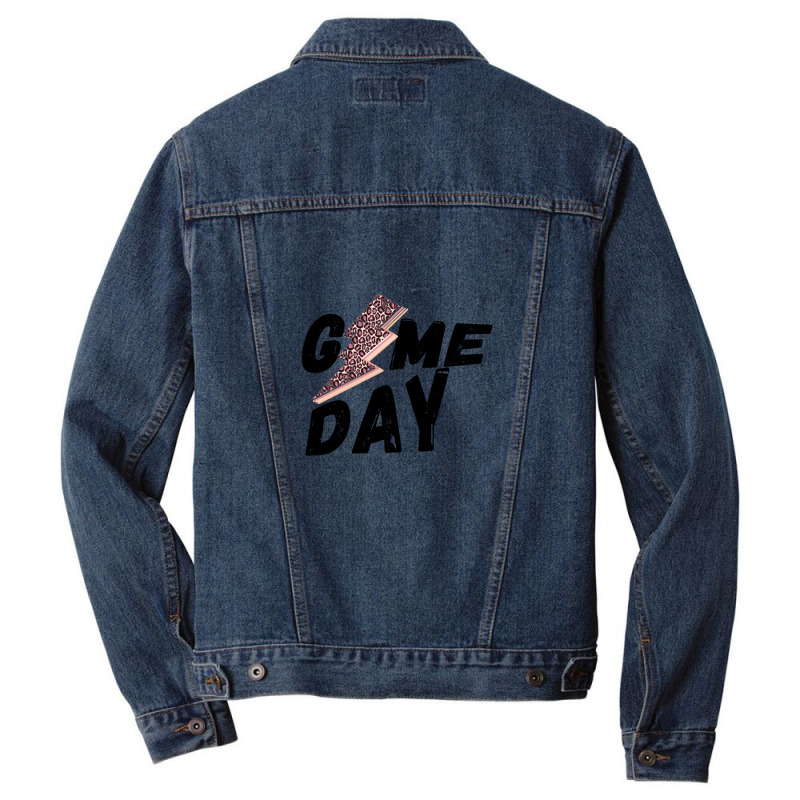 Game Day Leopard Lightning Bolt Men Denim Jacket | Artistshot