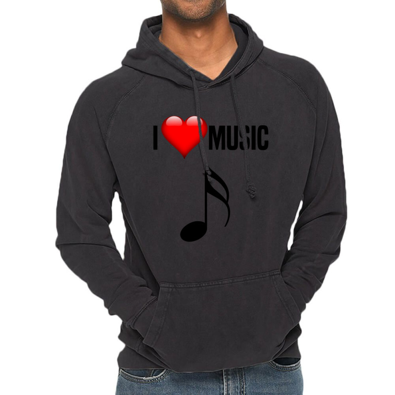 I Love Music. For All Music Lovers & Fans Classic Vintage Hoodie | Artistshot