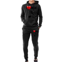 I Love Music. For All Music Lovers & Fans Classic Hoodie & Jogger Set | Artistshot