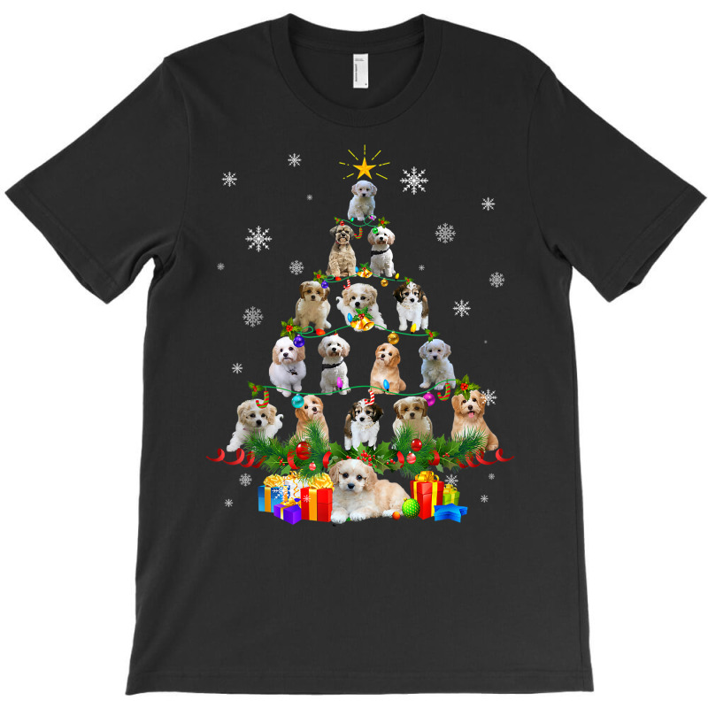 Cavachon Christmas Tree Lights Funny Lover Dog Xmas Pajamas T Shirt T-Shirt by pacerbe | Artistshot