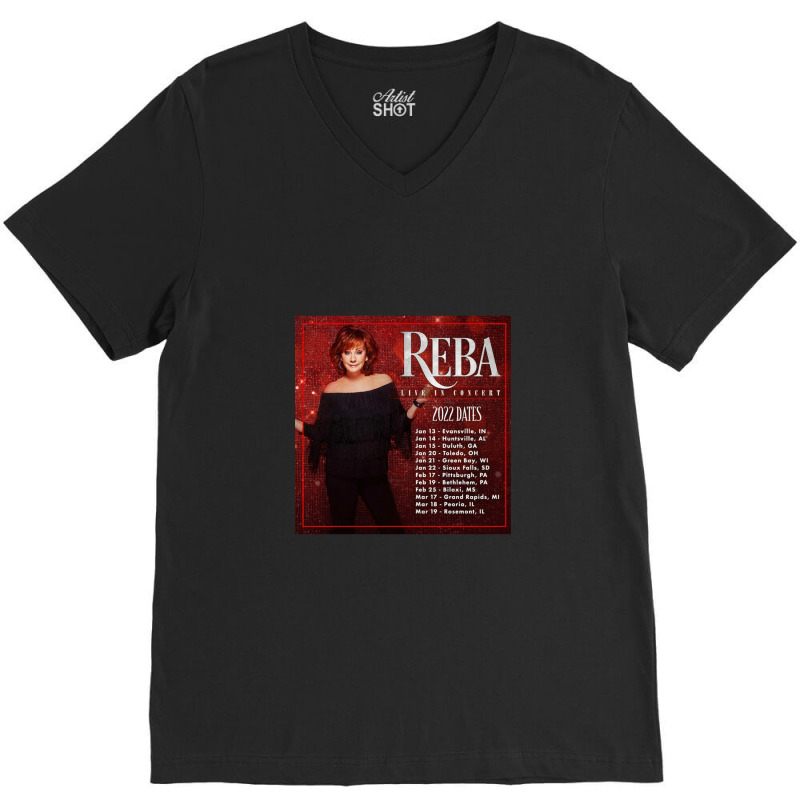 Reba Tour 2022 Locations And Dates V-Neck Tee by PatrickDougherty | Artistshot