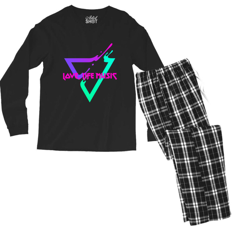 Love, Life Music  Design Classic Men's Long Sleeve Pajama Set | Artistshot