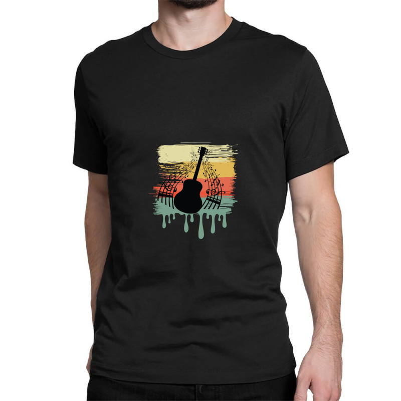 Guitar Vintage Dripping Classic T-shirt | Artistshot