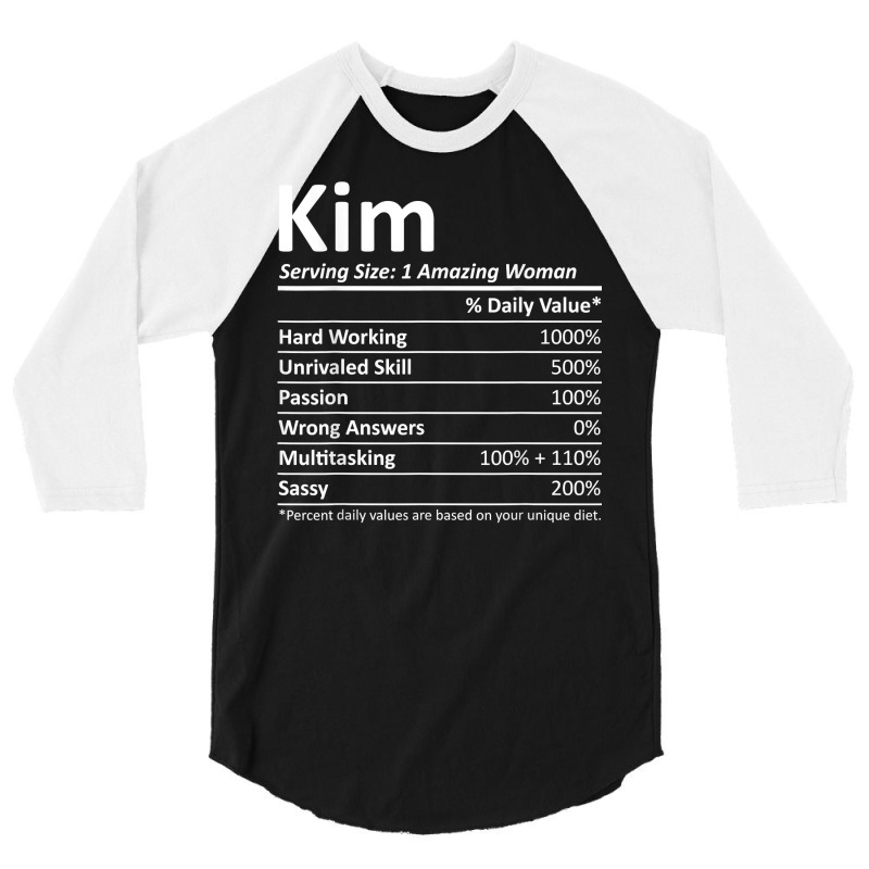 Kim Nutrition Personalized Name Funny Christmas Gift Idea T Shirt 3/4 Sleeve Shirt by pacerbe | Artistshot