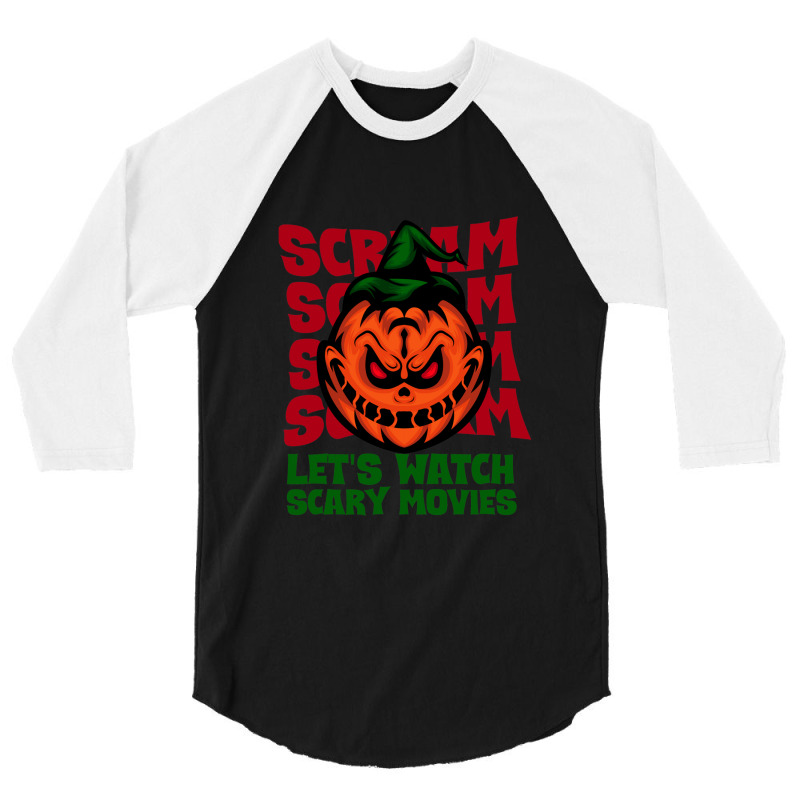 Let's Watch Scary Movies Essential 3/4 Sleeve Shirt by WeisenbadennisAlan | Artistshot