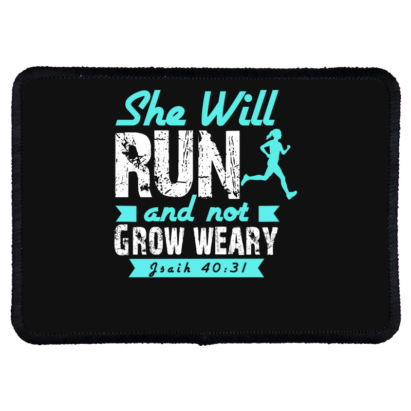 She Will Run And Not Grow Weary Rectangle Patch | Artistshot